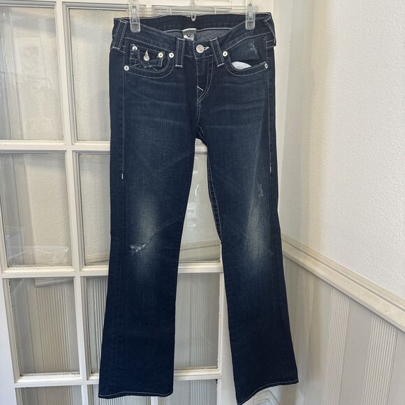 TRUE RELIGION Becky Bootcut Jeans Women's 29x31  Dark Blue Stretch - Picture 1 of 11